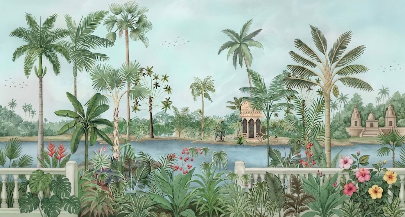 Palm tree custom wallpaper for feature wall in Noida