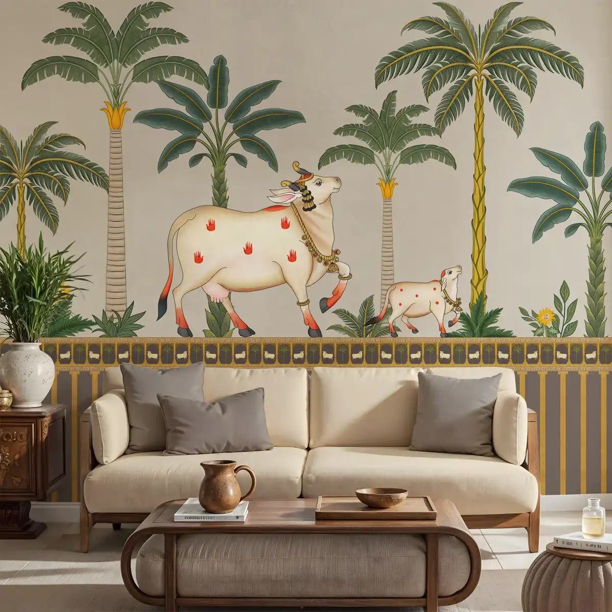 Premium designer bedroom wallpaper installed by Tulip Decor Wallpapers