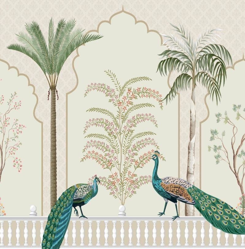 Peacock wallpaper design from Tulip Decor Wallpapers